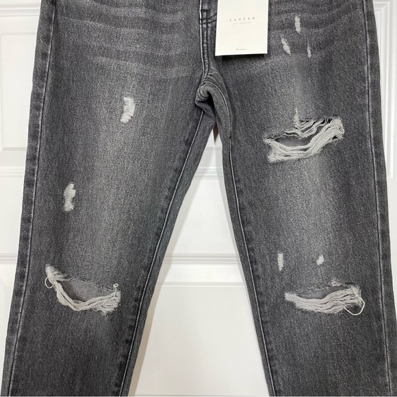New Kancan for VICI High Rise Distressed Mom Jean in Washed Black - Picture 2 of 10